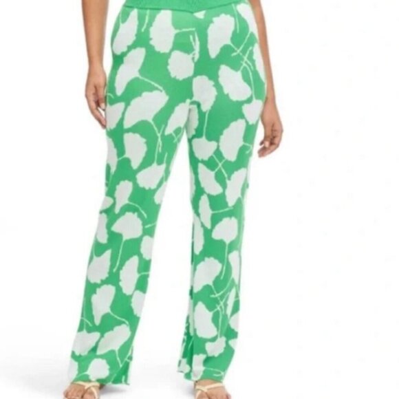 DVF for Target Women's High Waisted Ginkgo Green Sweaterknit Flare Pants XXL NWT - Picture 2 of 6